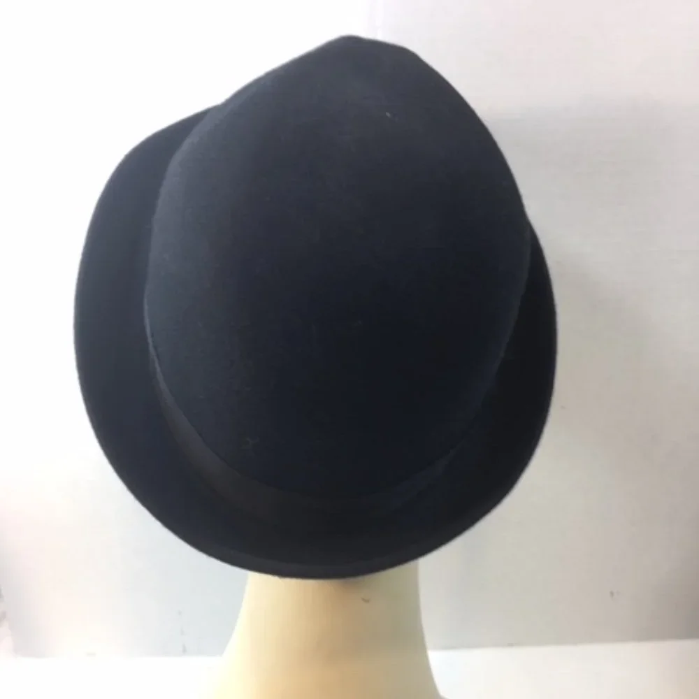 Dockers Stylish Black Wool Hat w/ Grosgrain Ribbon S/M